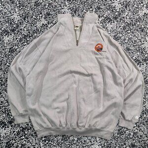 Vintage Russell Athletic Half Zip Sweatshirt XL Gray Embroidered Workwear